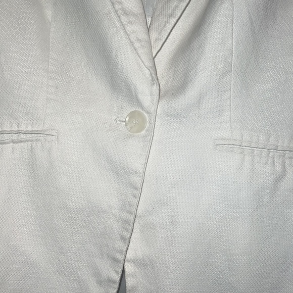 White linen single button blazer size 8 - Picture 4 of 8